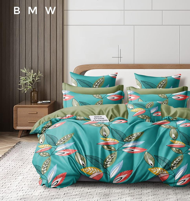 BMW Polycotton Printed Double Bedsheet with two pillow cover ( 90"X100")