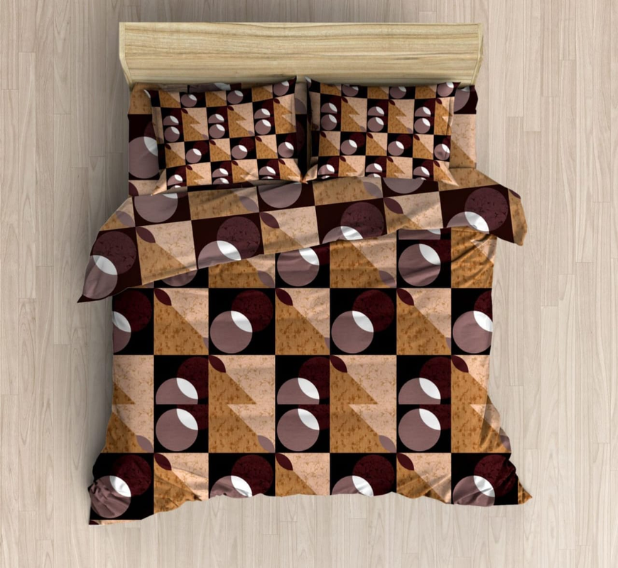 UPNEJA V HANDLOOM  Polycotton 3d Printed Double Bedsheet with two pillow cover ( 90"X100")